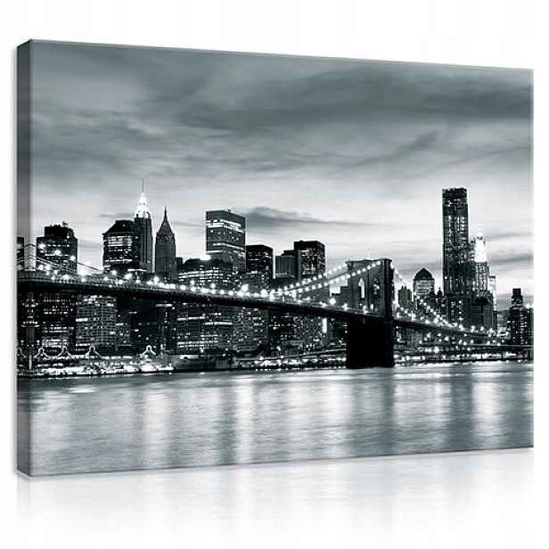 Obraz 100x75 New York v noci Brooklynský most Manhattan městská krajina noc