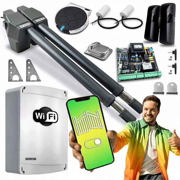 Set Pohon pro Dvoukřídlovou bránu 7 m Wifi Automat pohon dálkového ovládání 350 kg