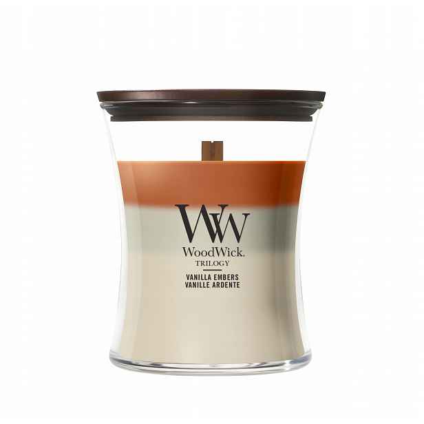 Střední vonná svíčka WoodWick Vanilla Embers