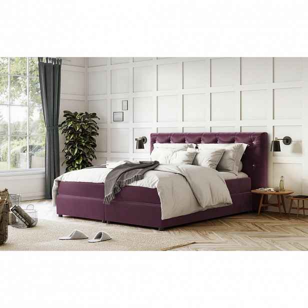Livetastic POSTEL BOXSPRING, 180/200 cm, purpurová