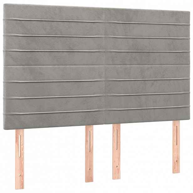 vidaXL Čelo postele světle šedé 144x5x118/128 cm sametové