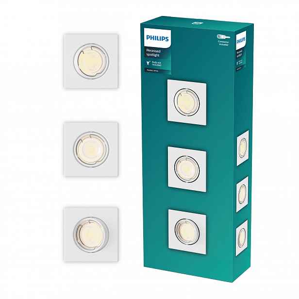 3x Halogenové podomítkové Led svítidlo GU10 s pohyblivou funkcí Peridot Philips