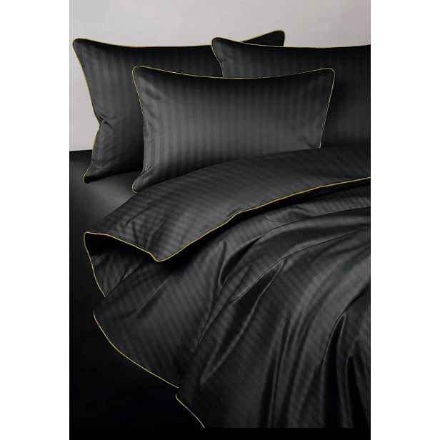 Černé damašek Povlečení se zlatým lemováním 140x200 Maro Home