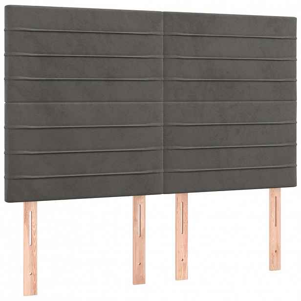 vidaXL Čelo postele tmavě šedé 144x5x118/128 cm sametové