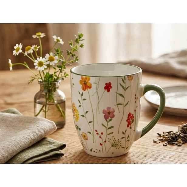 Hrnek Polní květiny 330 ml, žlutý/zelený