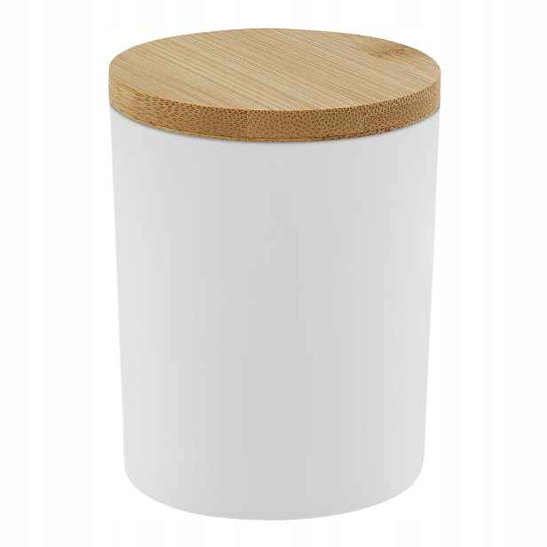 Sklenička na svíčky bílá matná 200 ml s bambusovým víčkem 90 kusů