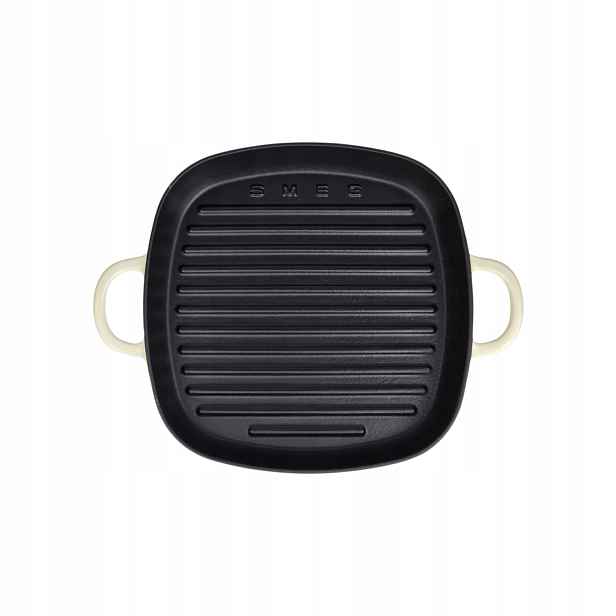 Smeg Litinová grilovací pánev 26 cm krémová