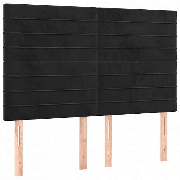 vidaXL Čelo postele černé 144x5x118/128 cm sametové