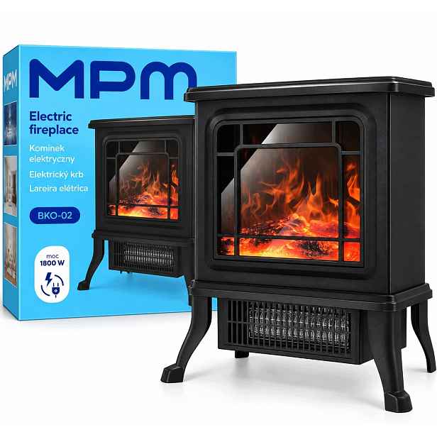 672 Elektrický krb Mpm BKO-02 1800 W s termostatem a efektem plamene