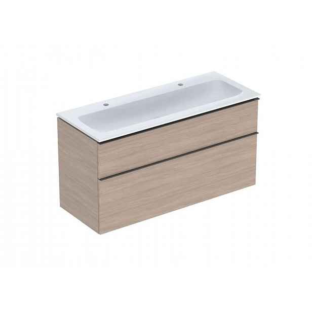 Geberit iCon - Skříňka s dvojumyvadlem, 118x48x63 cm, 2 zásuvky, dub 502.338.JH.1