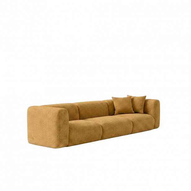 Kaiser Möbel POHOVKA třímístná, žinylková látka Cremona, Zlatá, GRETA