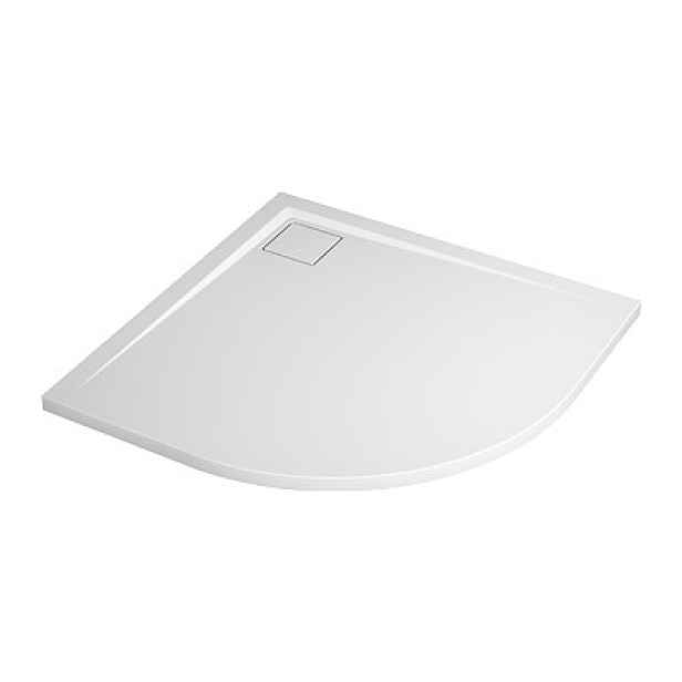 RONAL LIVADA W20R5508004; 80x80x3;5 cm; čtvrtkruhová sprchová vanička z litého mramoru; bílá (Sanswiss)