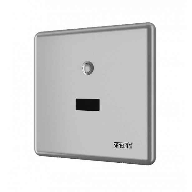 Sanela - Automatický splachovač WC, s elektronikou ALS na tlakovou vodu, 24 V DC, Bluetooth, matný nerez SLW 01NKX