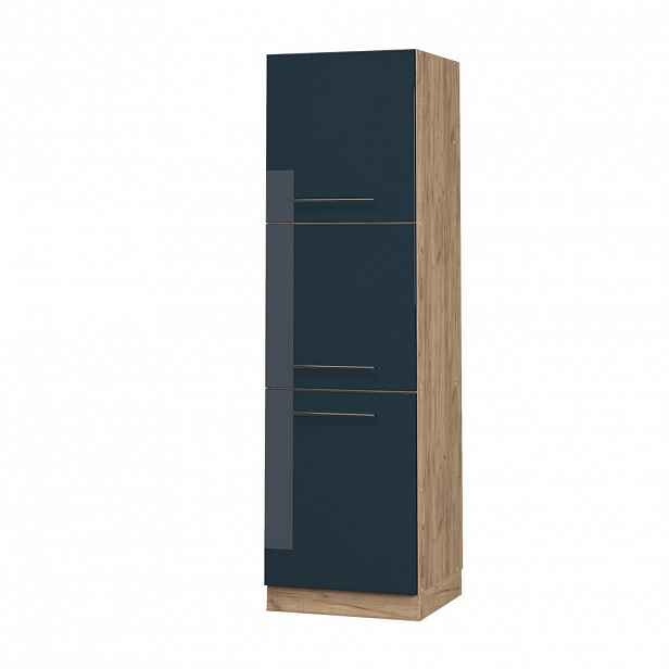 Vicco VYSOKÁ SKŘÍŇ Fame-Line, Tmavě modrá s vysokým leskem/Zlatý mocný dub, 60 cm