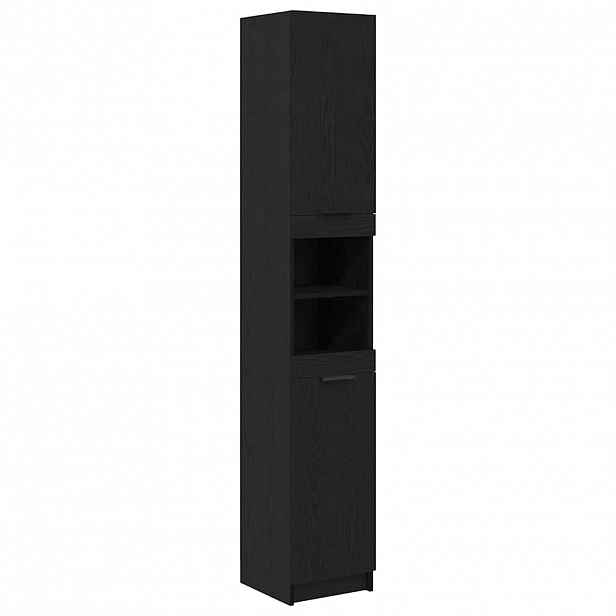 vidaXL Koupelnová skříň Černý dub 32 x 34 x 188,5 cm Dřevěný materiál
