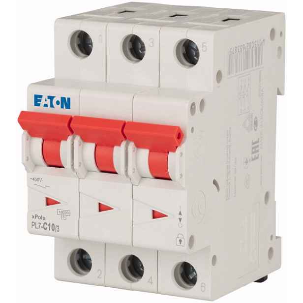 Jistič Eaton PL7-C10/3 10 kA C 10 A