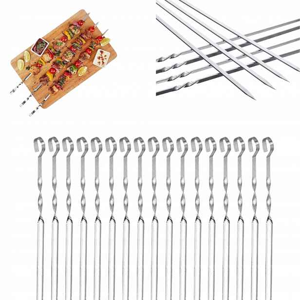18 špízových špízů o délce 60 cm a 2 mm, z nerezové oceli