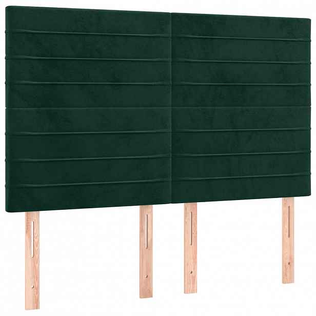 vidaXL Čelo postele tmavě zelené 144x5x118/128 cm sametové