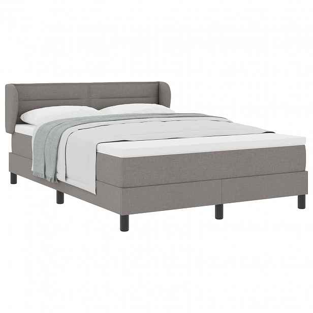 vidaXL Postel s boxspringem s čelo Taupe 140 x 200 cm textil