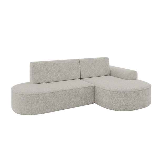 ALTDECOR ROHOVÁ SEDAČKA s funkcí spaní a otomanem, pravá MARI-L1-S 283x167x85 Světle šedá Žinylka