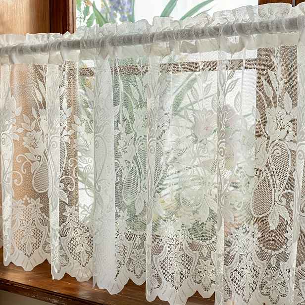 TEMU 1 panel bohémských krajkových průsvitných letních závěsů, zavěšení na tyč, vhodné do obývacího pokoje, ložnice, balkónu, kuchyně, , zahrady,