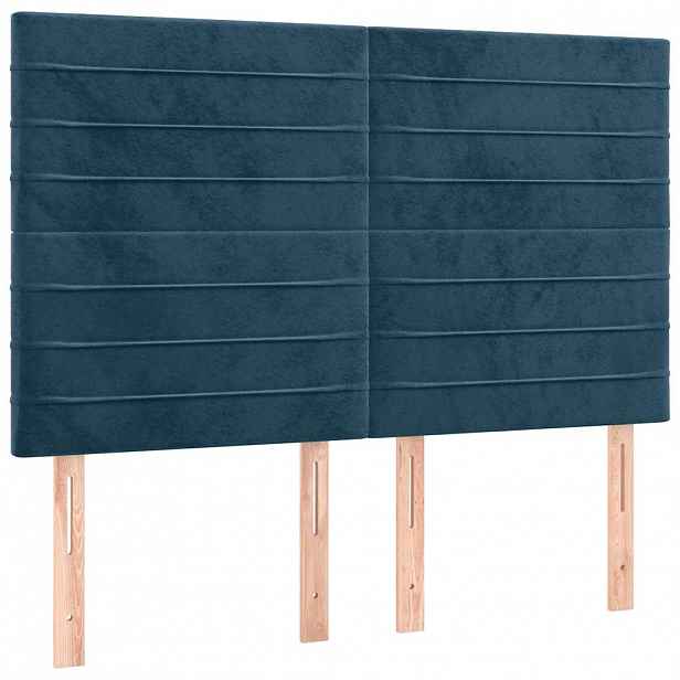vidaXL Čelo postele tmavě modré 144x5x118/128 cm sametové