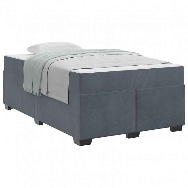 vidaXL Rám postele s matrací Tmavě šedá 120 x 190 cm textil