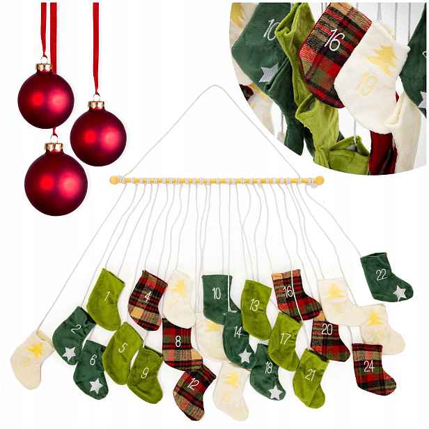 Adventní Kalendář Mikuláš Závěsný Dárek Pro Děti Vánoční Dekorace