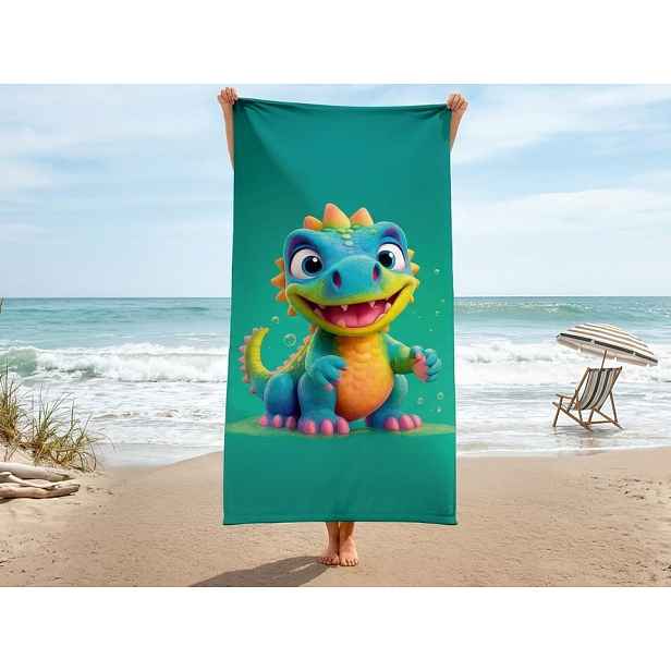 Dětská plážová osuška Phantasy Dino, 80x160 cm