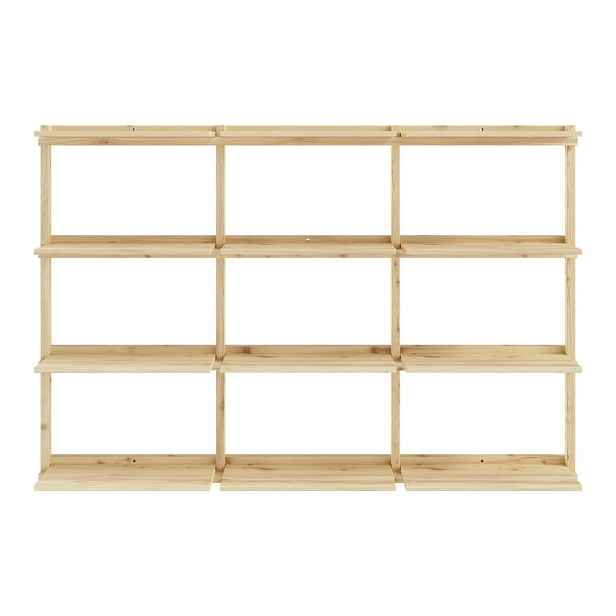 Nástěnná knihovna z borovicového dřeva v přírodní barvě 192x127 cm Groove – Karup Design