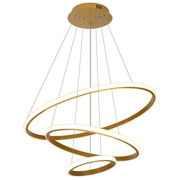 Stropní lampa zlatá Led závěsný lustr nastavitelný 76W 8700lm Comely