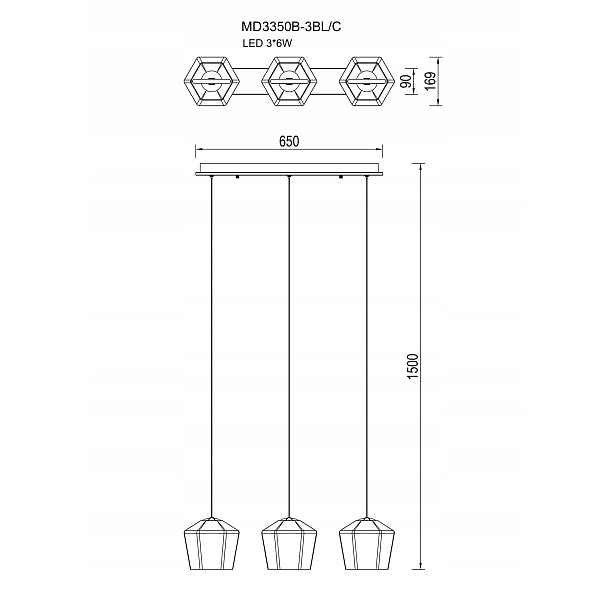 Závěsná lampa Colore Zuma Line Led 6W, skleněné stínítko