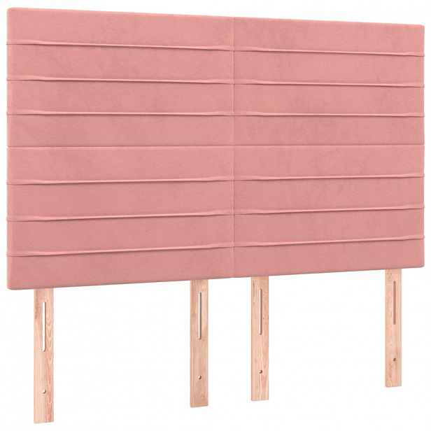 vidaXL Čelo postele růžové 144x5x118/128 cm sametové