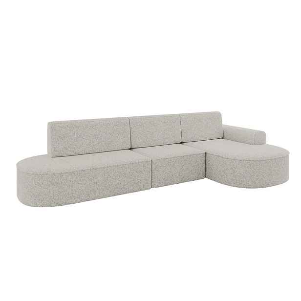 ALTDECOR ROHOVÁ SEDAČKA s funkcí spaní a otomanem, pravá MARI-L2-S 368x167x85 Světle šedá Žinylka