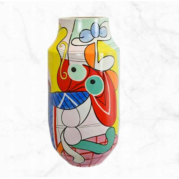 Dekorativní porcelánová váza na květiny jako dárek Picasso styl