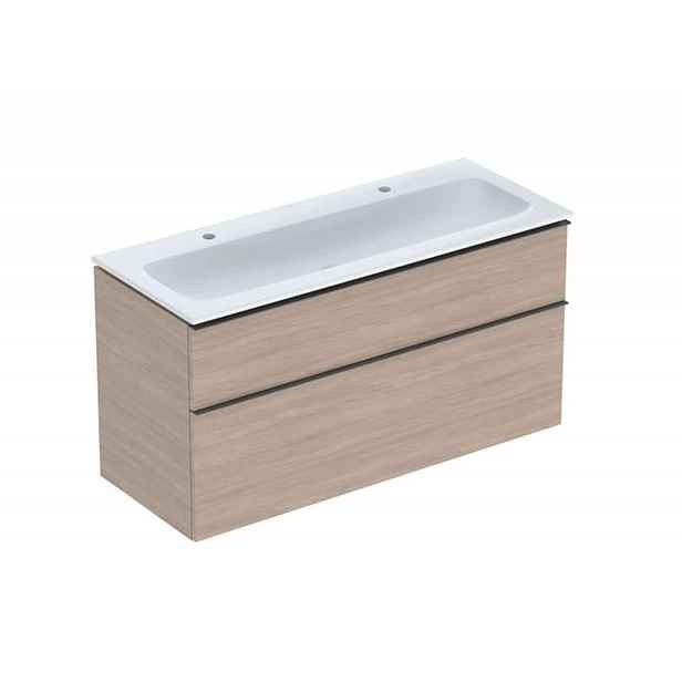 Geberit iCon - Skříňka s dvojumyvadlem, 118x48x63 cm, 2 zásuvky, KeraTect, dub 502.334.JH.1