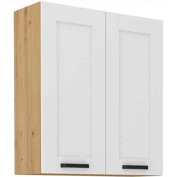 Horní skříňka Luna 80 G-90 2F Barva korpusu: Dub artisan, Barva dvířek: Bílá