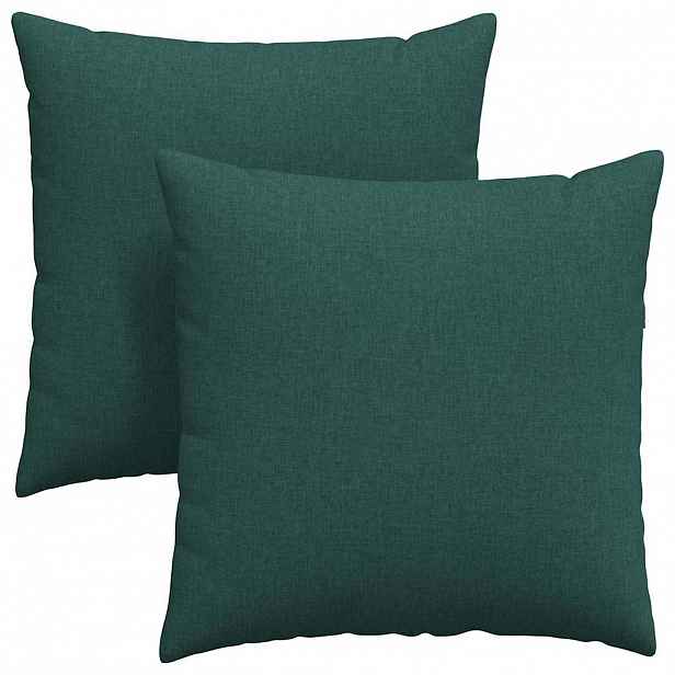 vidaXL Pohovkové polštáře 2 ks textil Tmavě zelená 60 x 60 cm