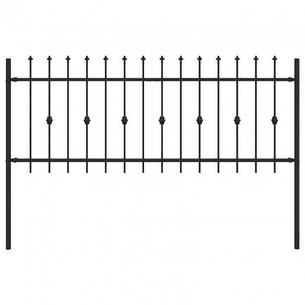 vidaXL Spike plot ASTEN 200 x 130 cm Práškově lakovaná ocel Černá