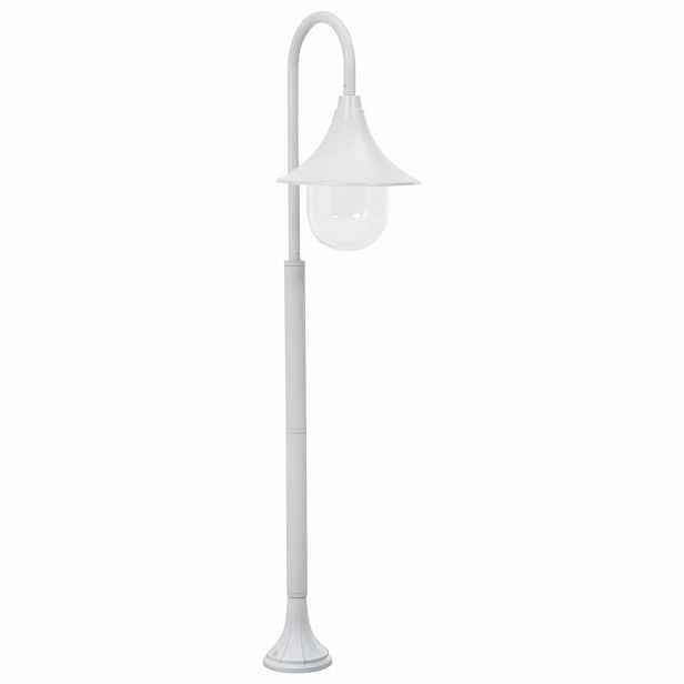 vidaXL Zahradní sloupová lampa E27 120 cm hliník bílá