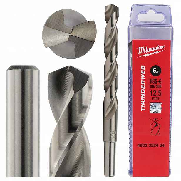 Vrtáky do kovu Milwaukee 12.5 mm 5 ks Hss-g Thunderweb