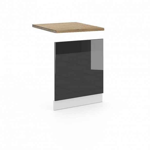Vicco PŘEDNÍ PANEL Fame-Line Antracitový vysoký lesk 60 cm , PD Dub