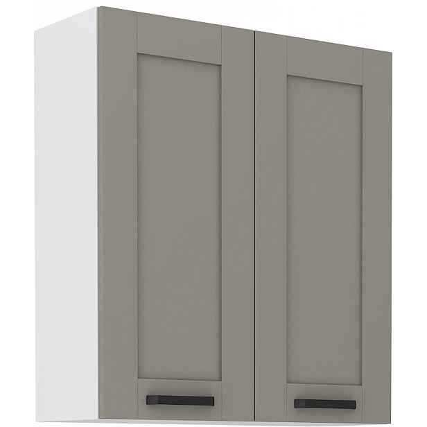 Horní skříňka Luna 80 G-90 2F Barva korpusu: Bílá, Barva dvířek: Clay Grey