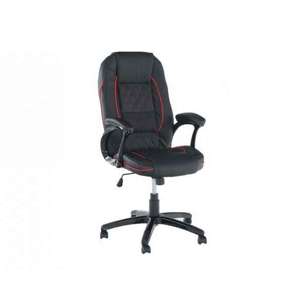 Kancelářská židle, ekokůže černá / červený lem, PORSHE NEW - 61,5x70x114-122 cm