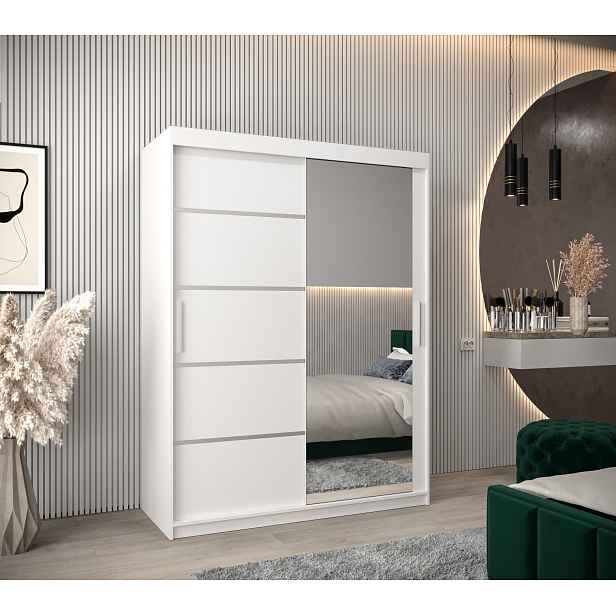 Šatní skříň Abi V2 Barva korpusu: Bílá, Rozměry: 150 cm, Dveře: Bílá