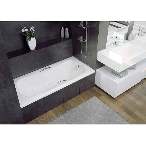 BESCO Nízká obdélníková vana ARIA PROSAFE - 140(138) × 70 cm; s nožičkami; bez madel