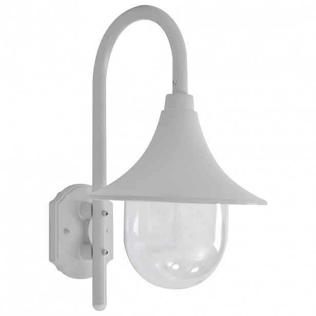 vidaXL Zahradní nástěnná lampa E27 42 cm hliníková bílá