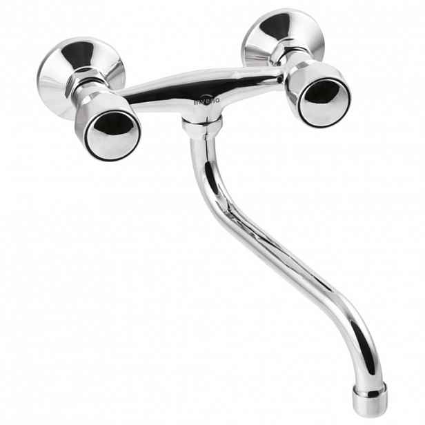 INVENA - Umyvadlová/dřezová baterie MODENA, 20cm otočný výtok typu S BC-11-F0S-L