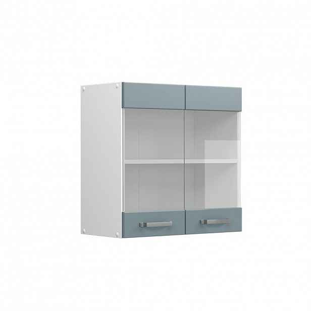 Vicco UNIVERZÁLNÍ NÁSTĚNNÁ SKŘÍŇKA R-Line Modrošedá 60 cm se skleněnými dvířky