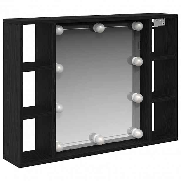 vidaXL Zrcadlová skříň Černý dub 76 x 15 x 55 cm Kompozitní dřevo